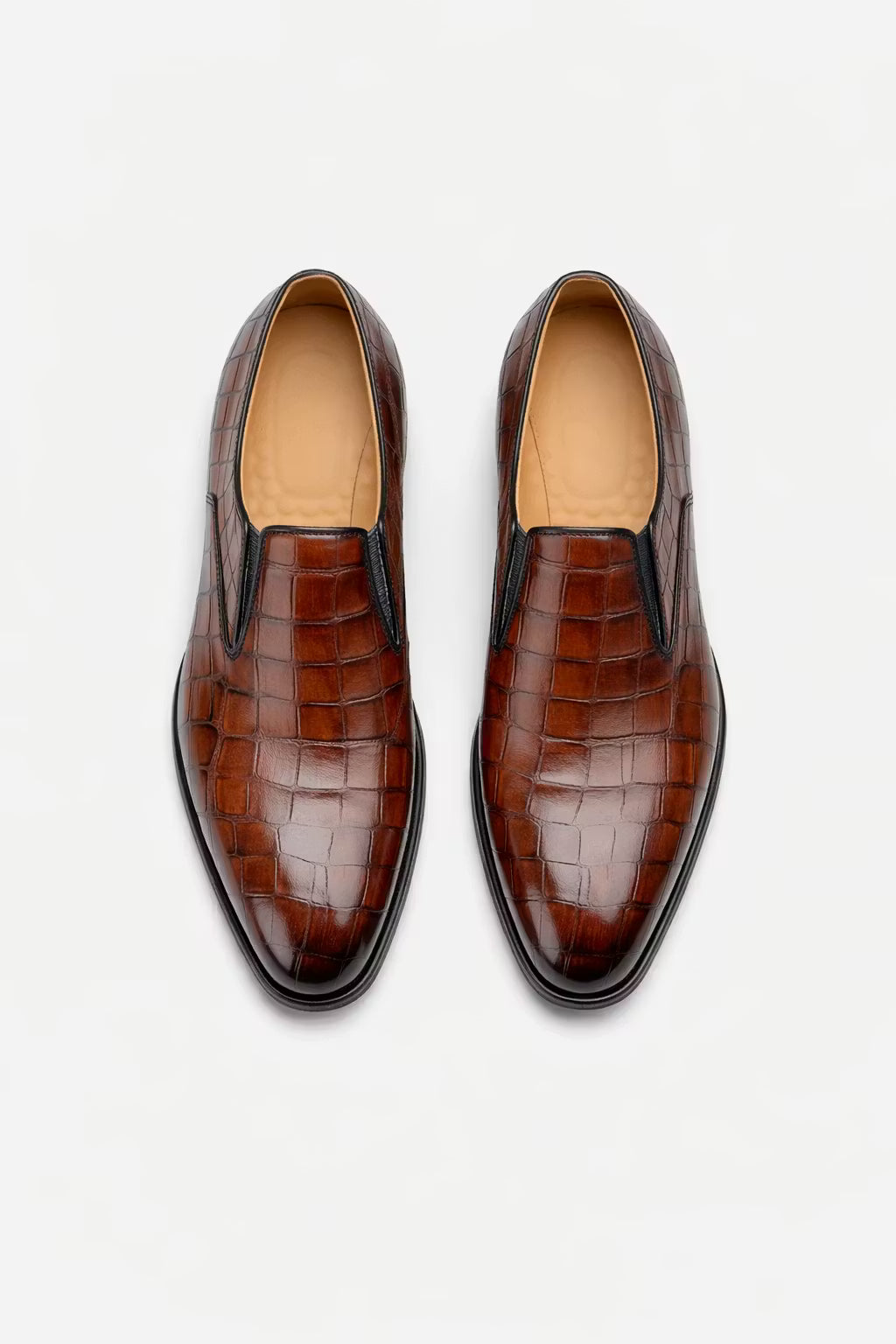 Croc Embossed Slip-On Dress Shoes