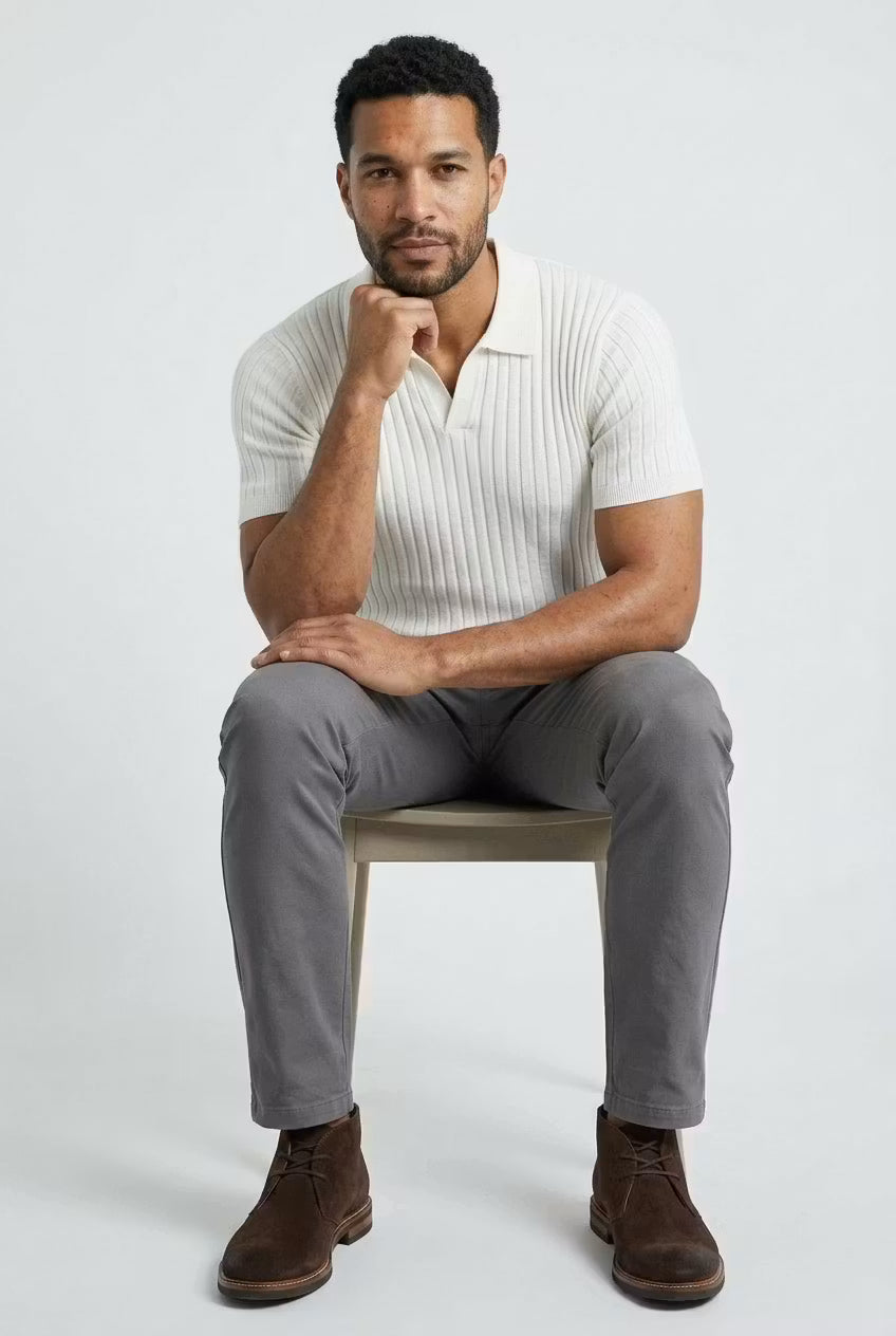 Harbour Line Ribbed Knit Polo