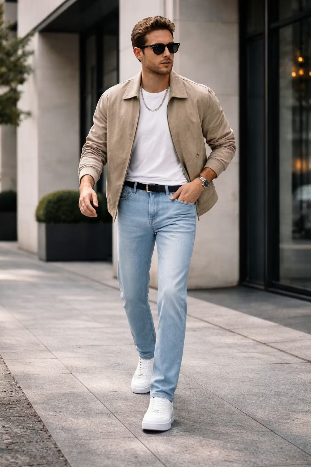 Men’s Light Wash Straight Fit Denim Jeans