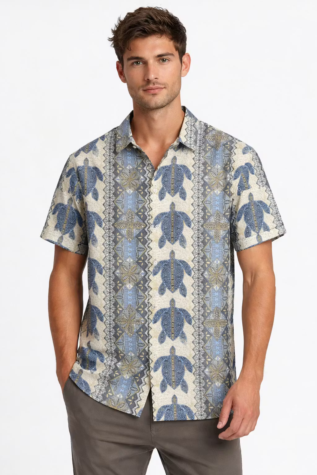 Pacific Tortoise Pattern Woven Shirt