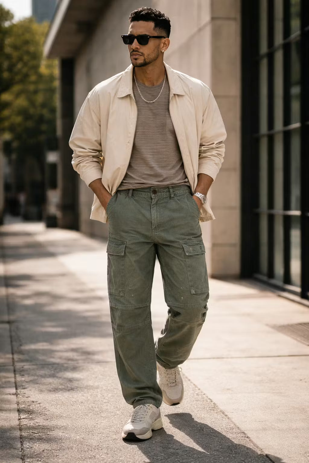 Men’s Cargo Pants With Straight Fit Utility Pockets And Structured Design