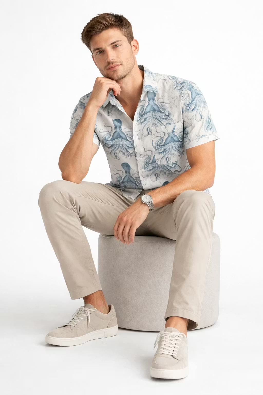 Mariner Octopus Print Woven Shirt