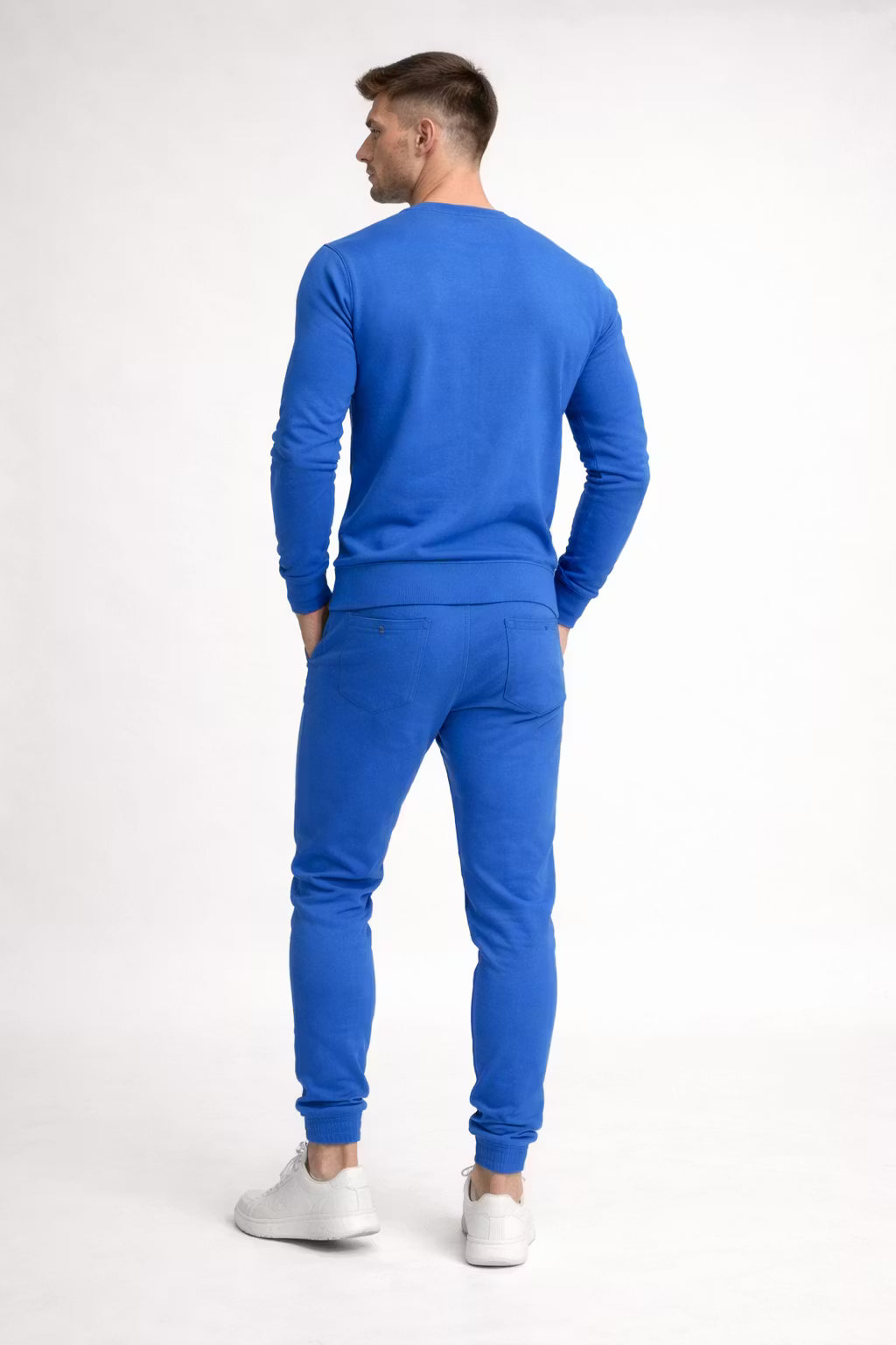 Structured Knit Crewneck and Jogger Trousers Set