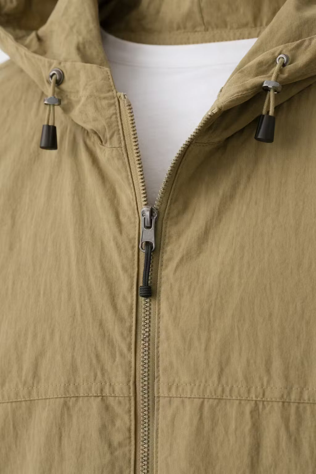 Crinkle Nylon Hooded Jacket