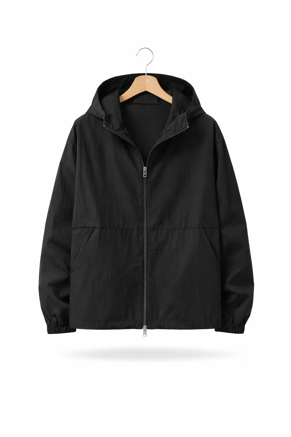 Crinkle Nylon Hooded Jacket