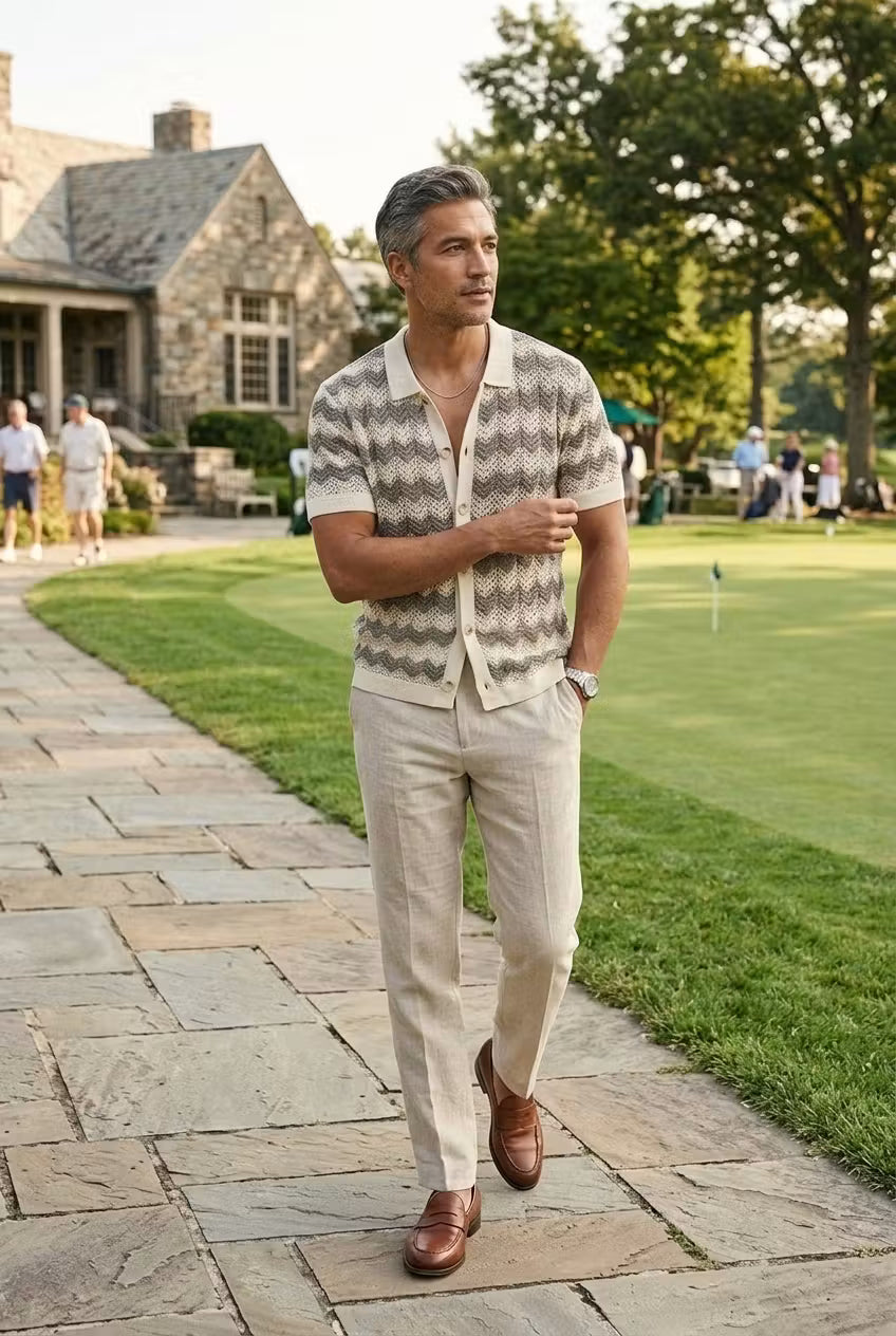 The Belmont Wave Knit Polo