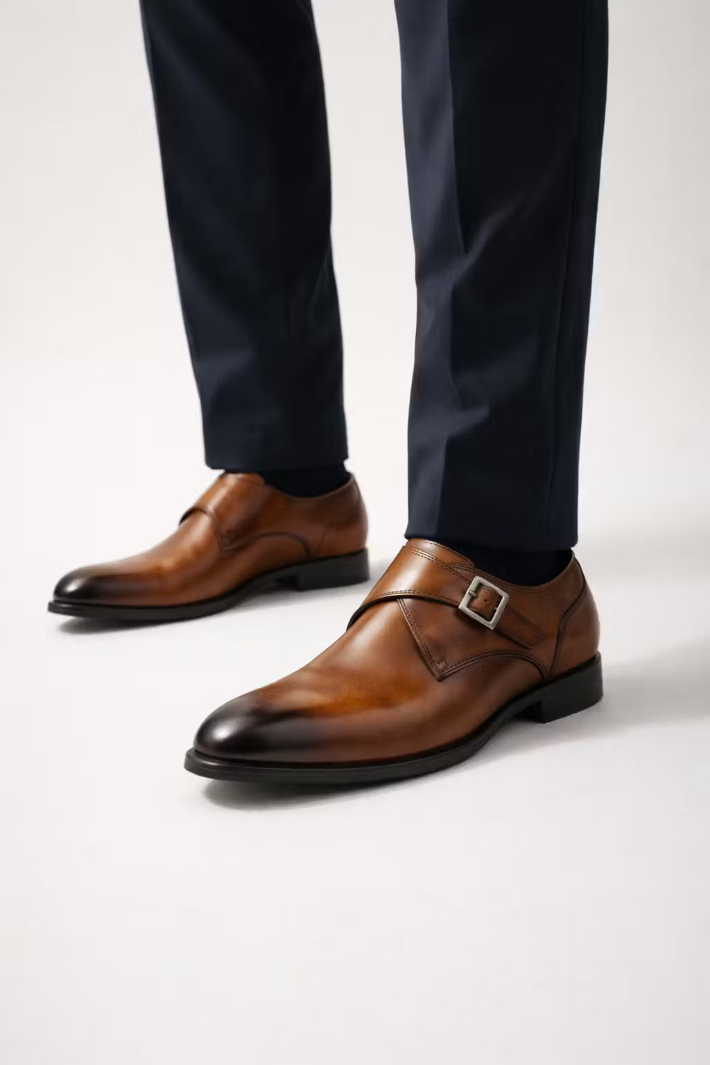 Square Toe Monk Strap Dress Shoes