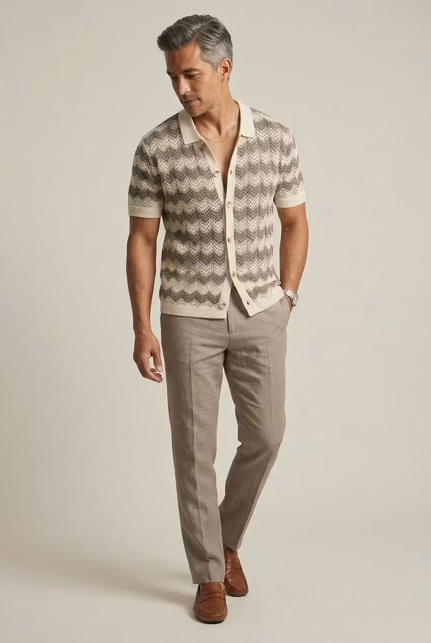 The Belmont Wave Knit Polo