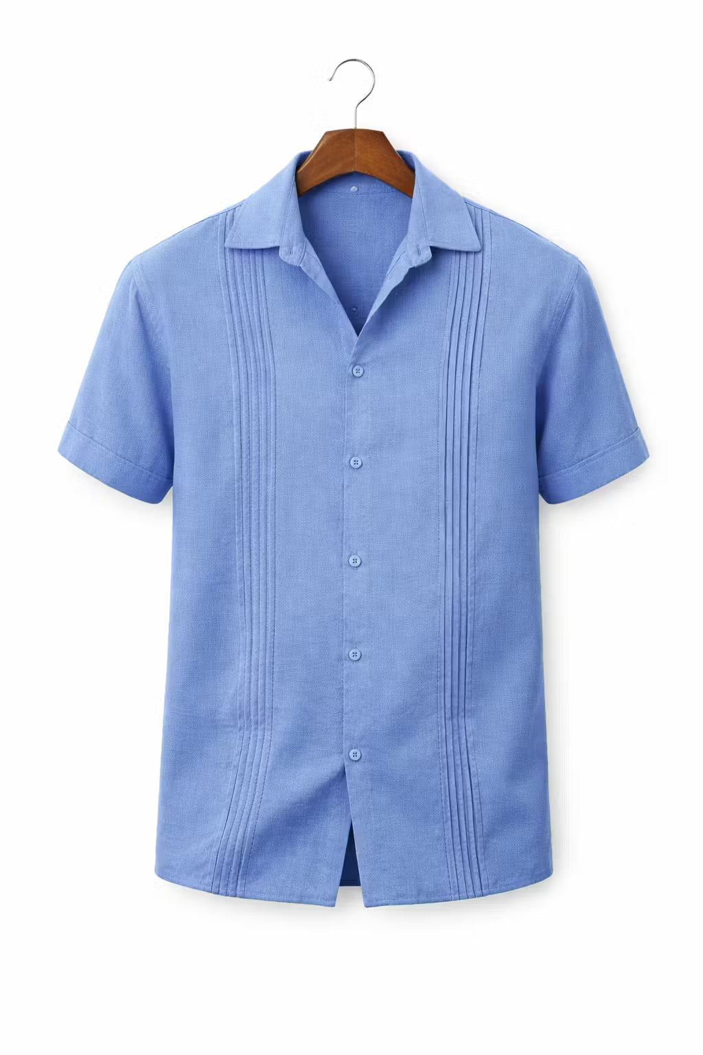 Textured Panel Short Sleeve Button Shirt