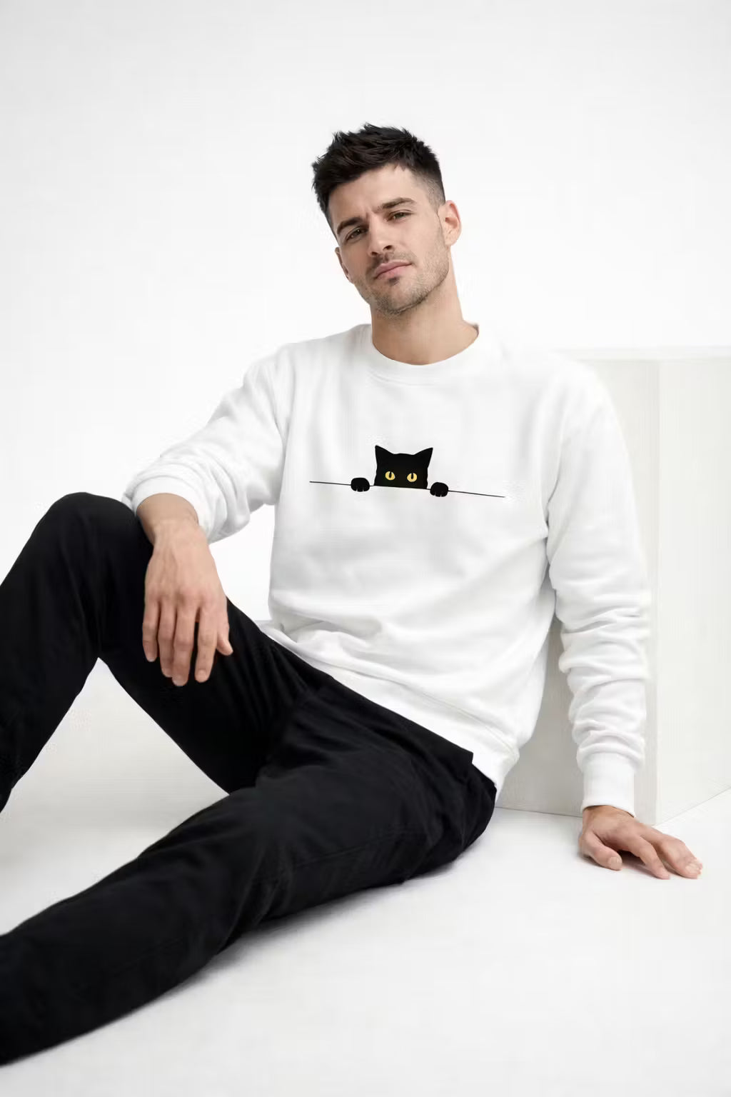 Midnight Cat Graphic Sweater