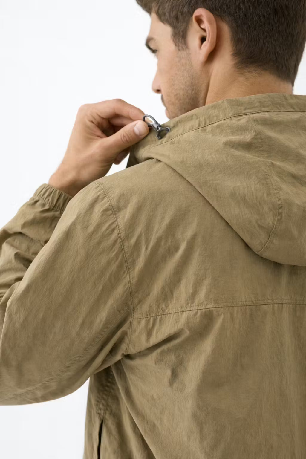 Crinkle Nylon Hooded Jacket