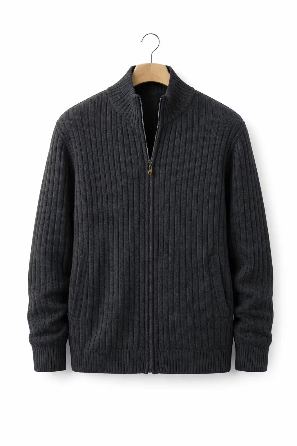 Men's Ribbed Zip Knit Cardigan