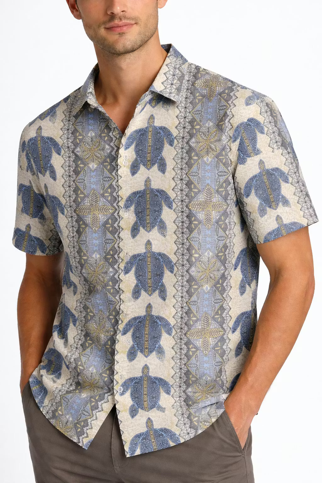 Pacific Tortoise Pattern Woven Shirt