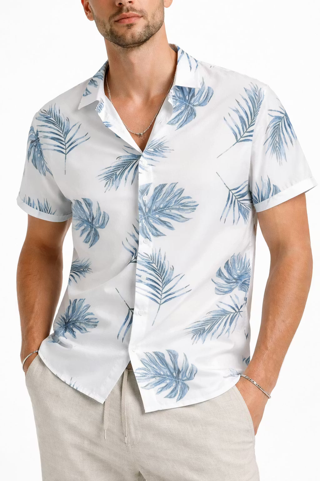 Palm Print Resort Shirt
