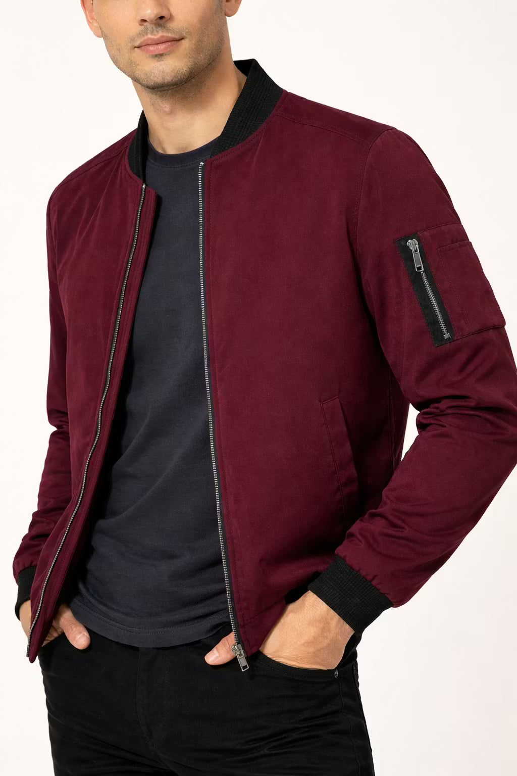 Structured Zip Bomber Jacket