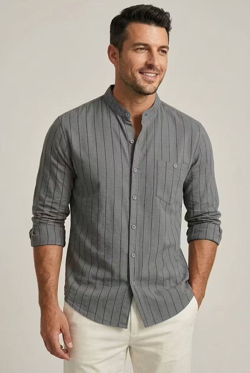 Stripe Grandad Shirt