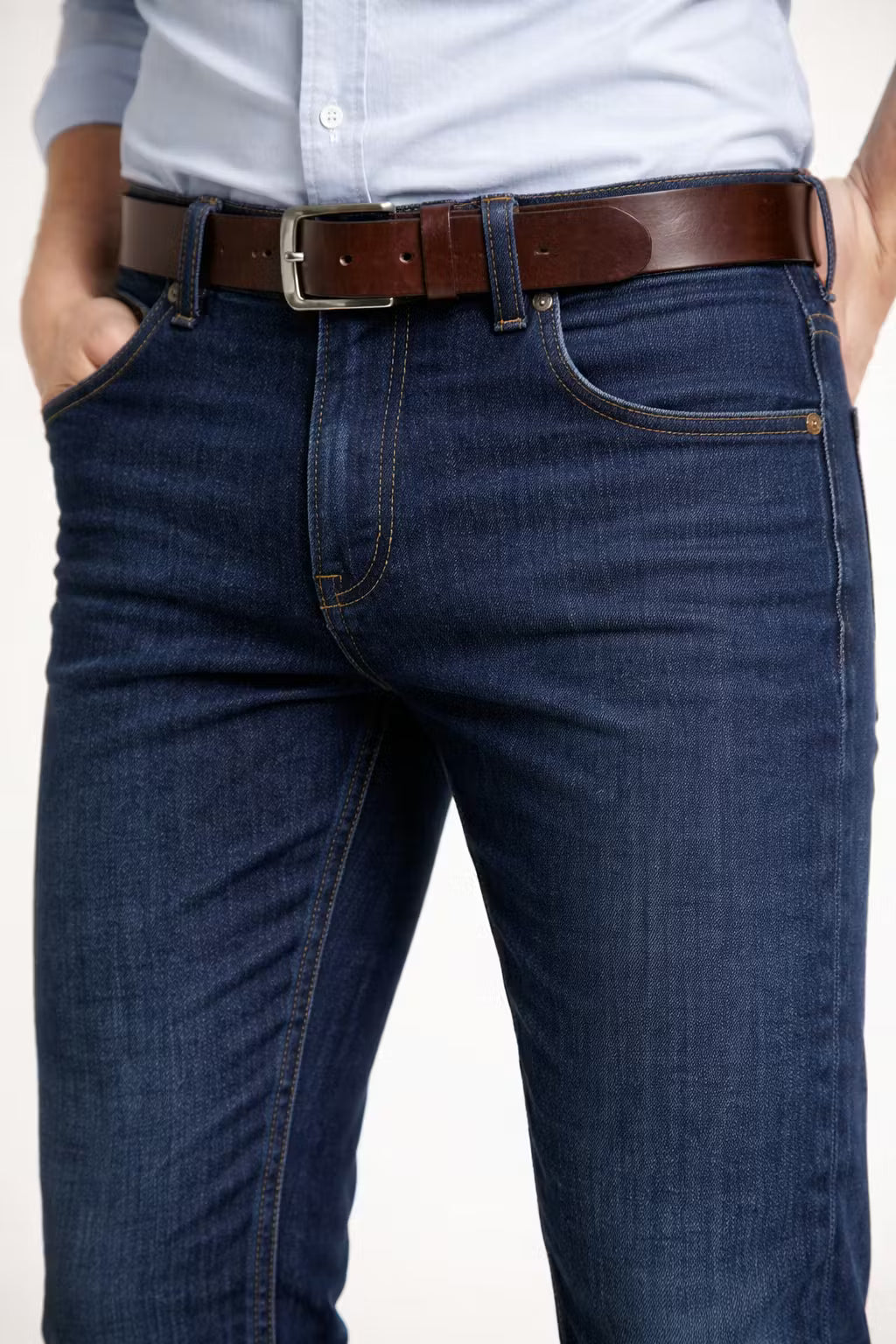 Men’s Dark Blue Straight Fit Trousers