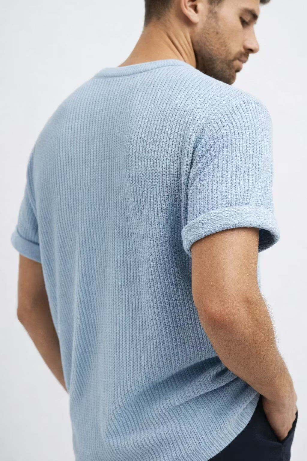 Textured Knit Crewneck Tee
