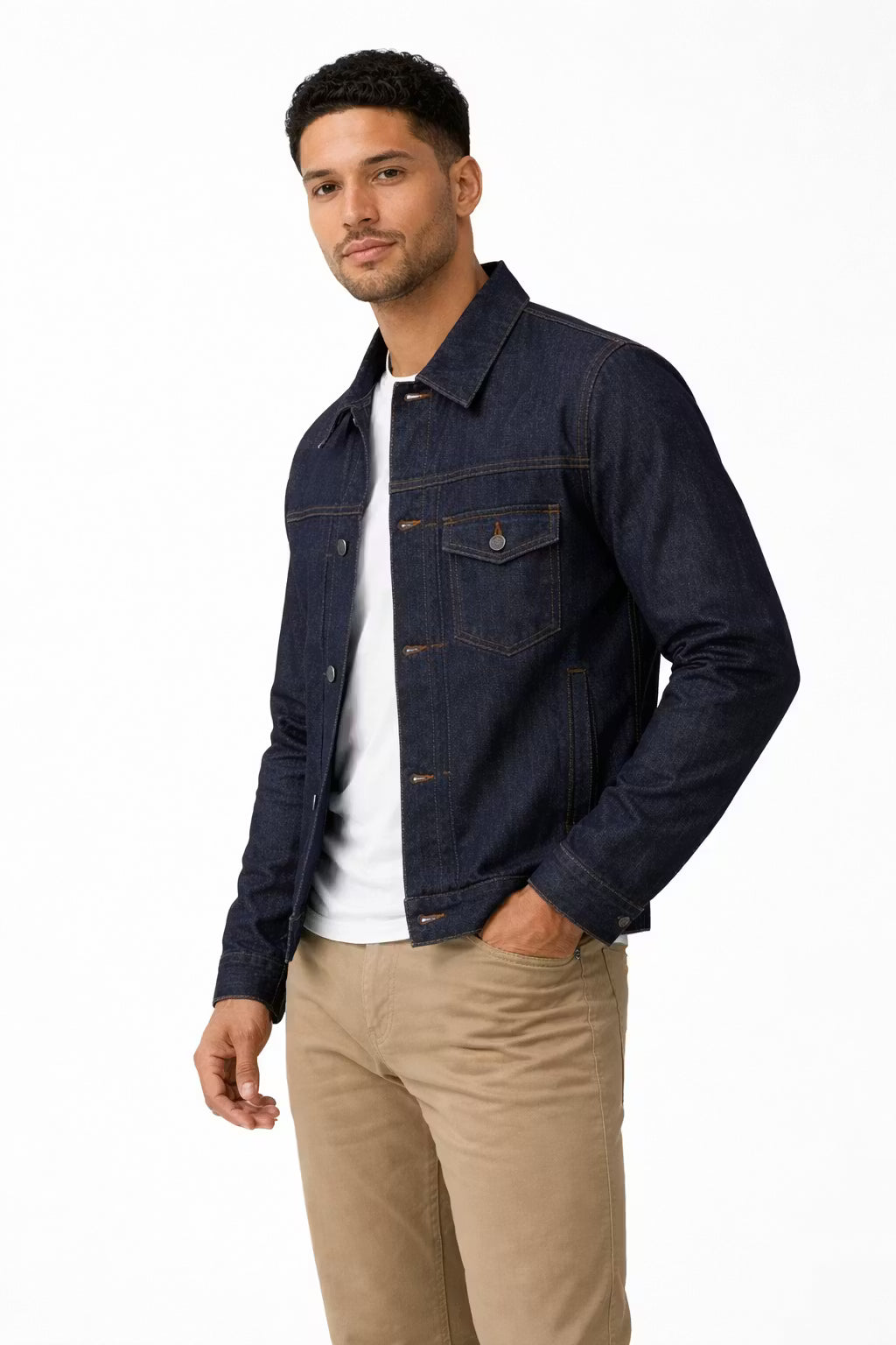 Men’s Dark Raw Denim Jacket