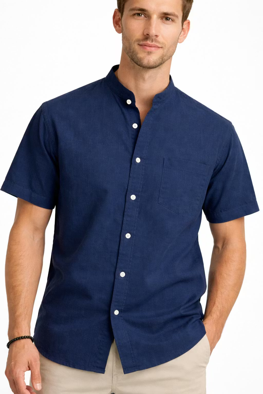 Men’s Cotton Home Short Sleeve Button Shirt