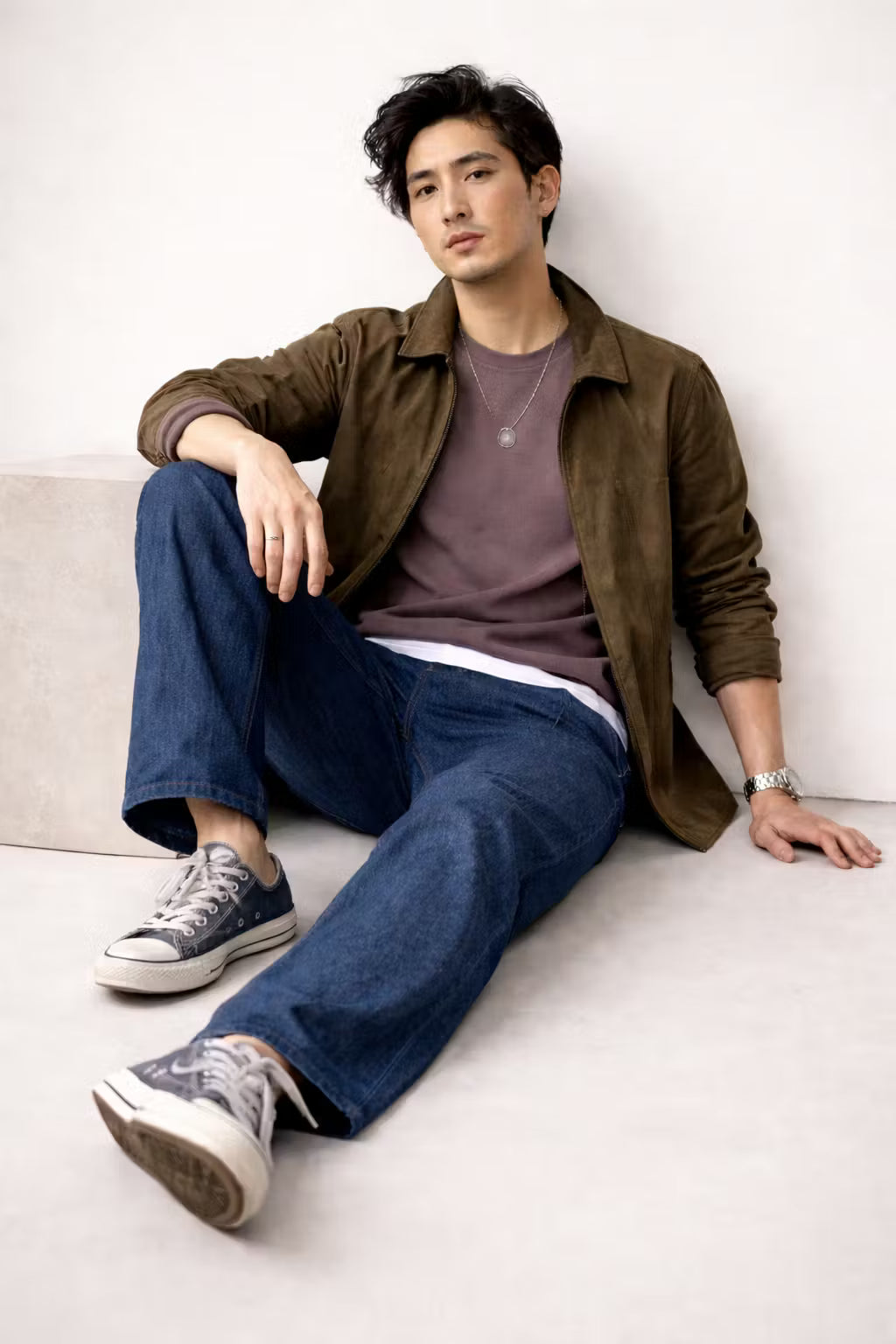 Indigo Pleated Relaxed Denim Pant