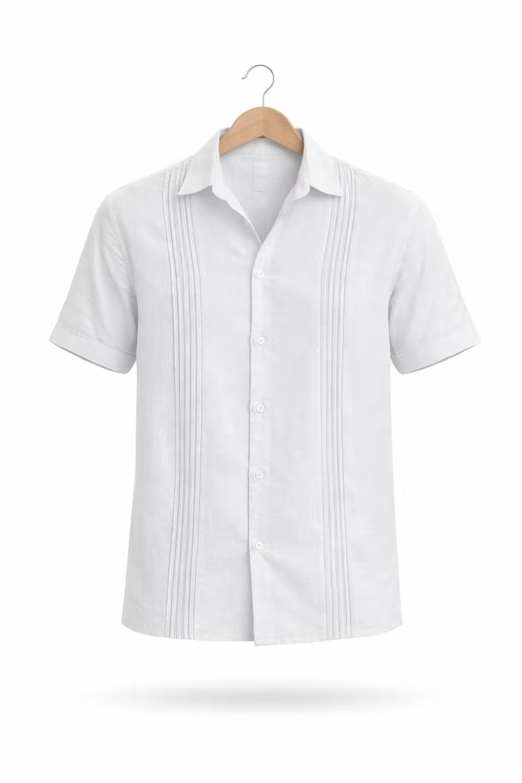 Textured Panel Short Sleeve Button Shirt