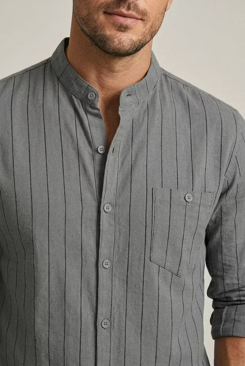 Stripe Grandad Shirt