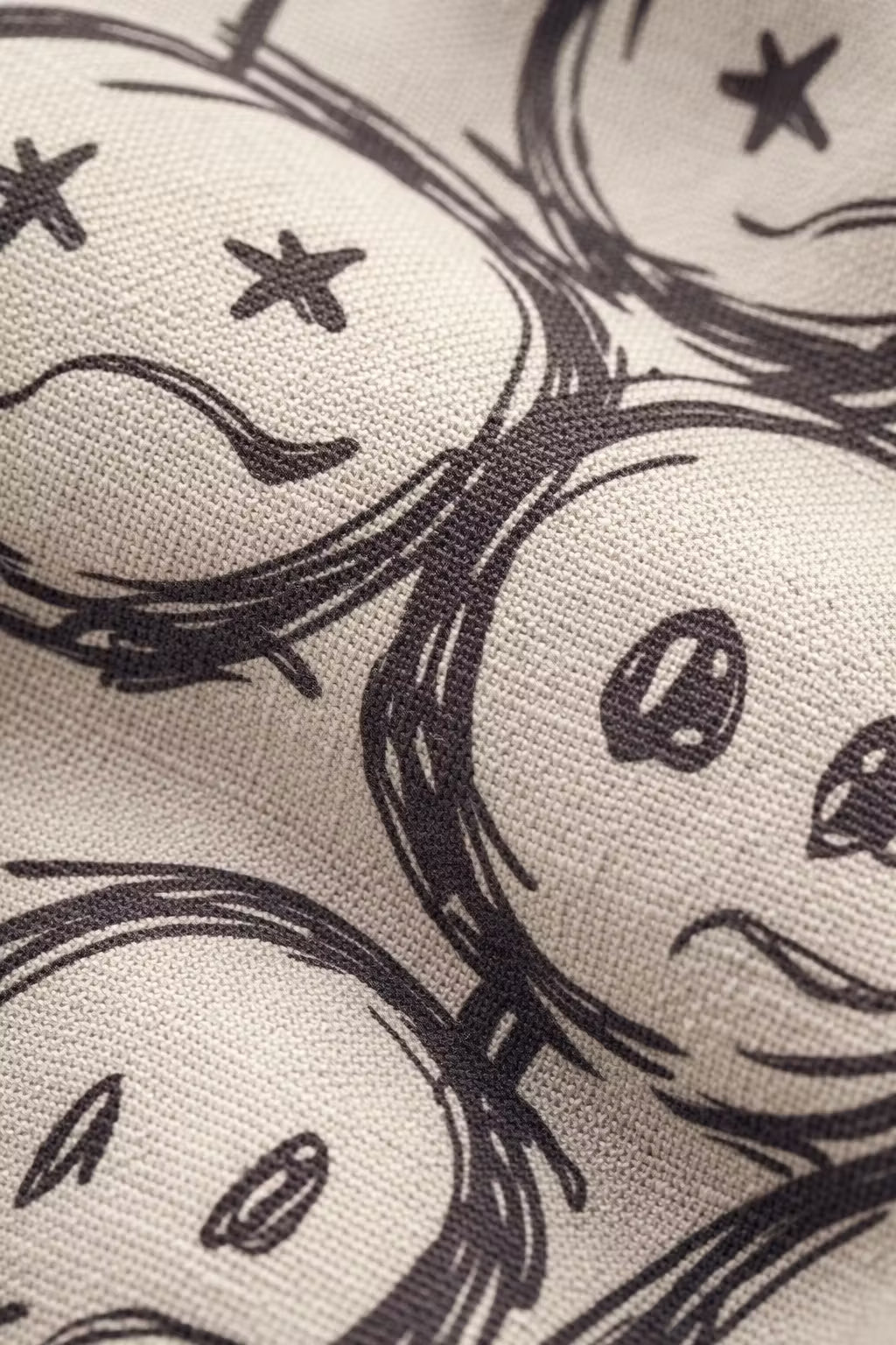 Graphic Smiley Print Short Sleeve Button Shirt