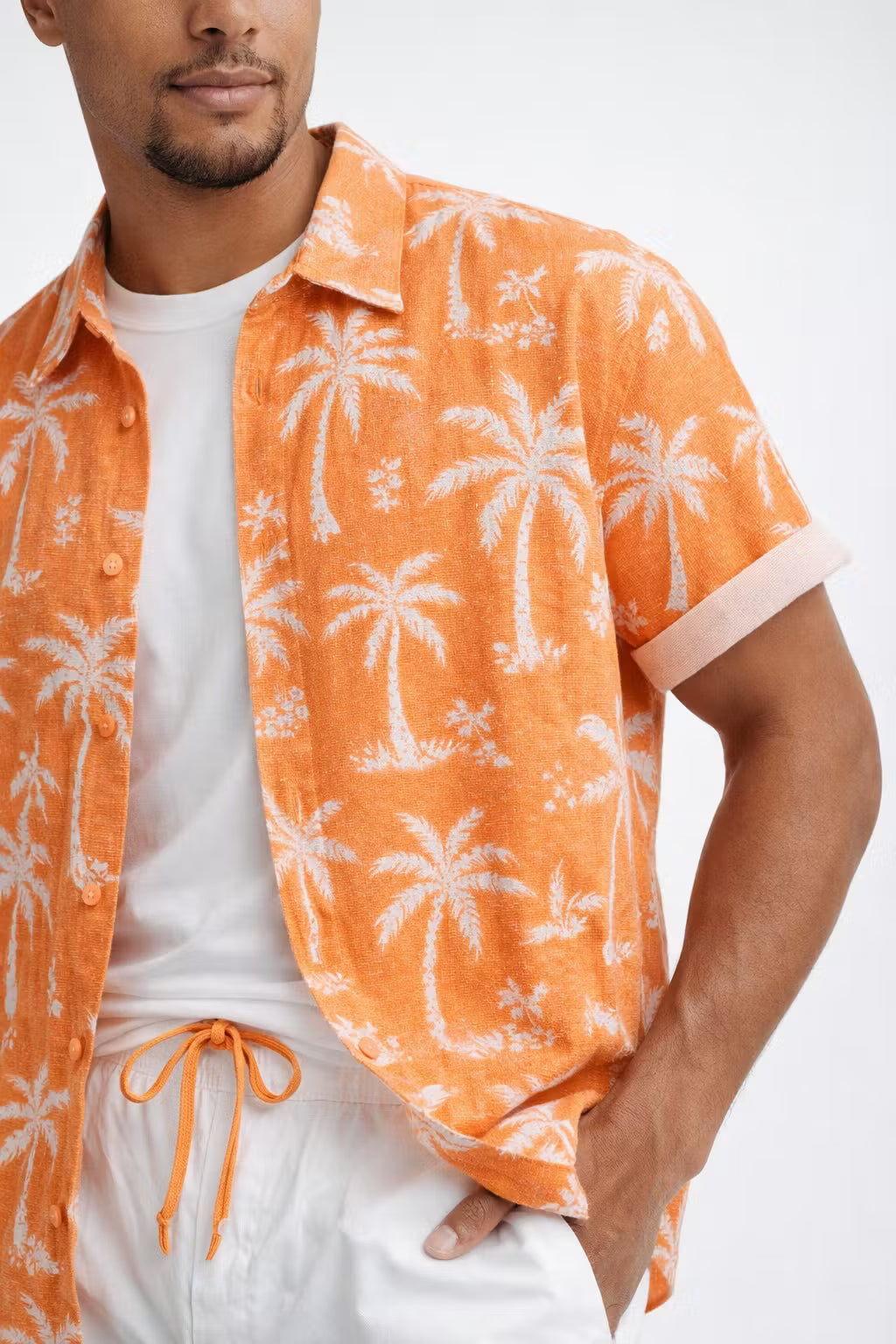 Tropical Print Shirt and Shorts Set