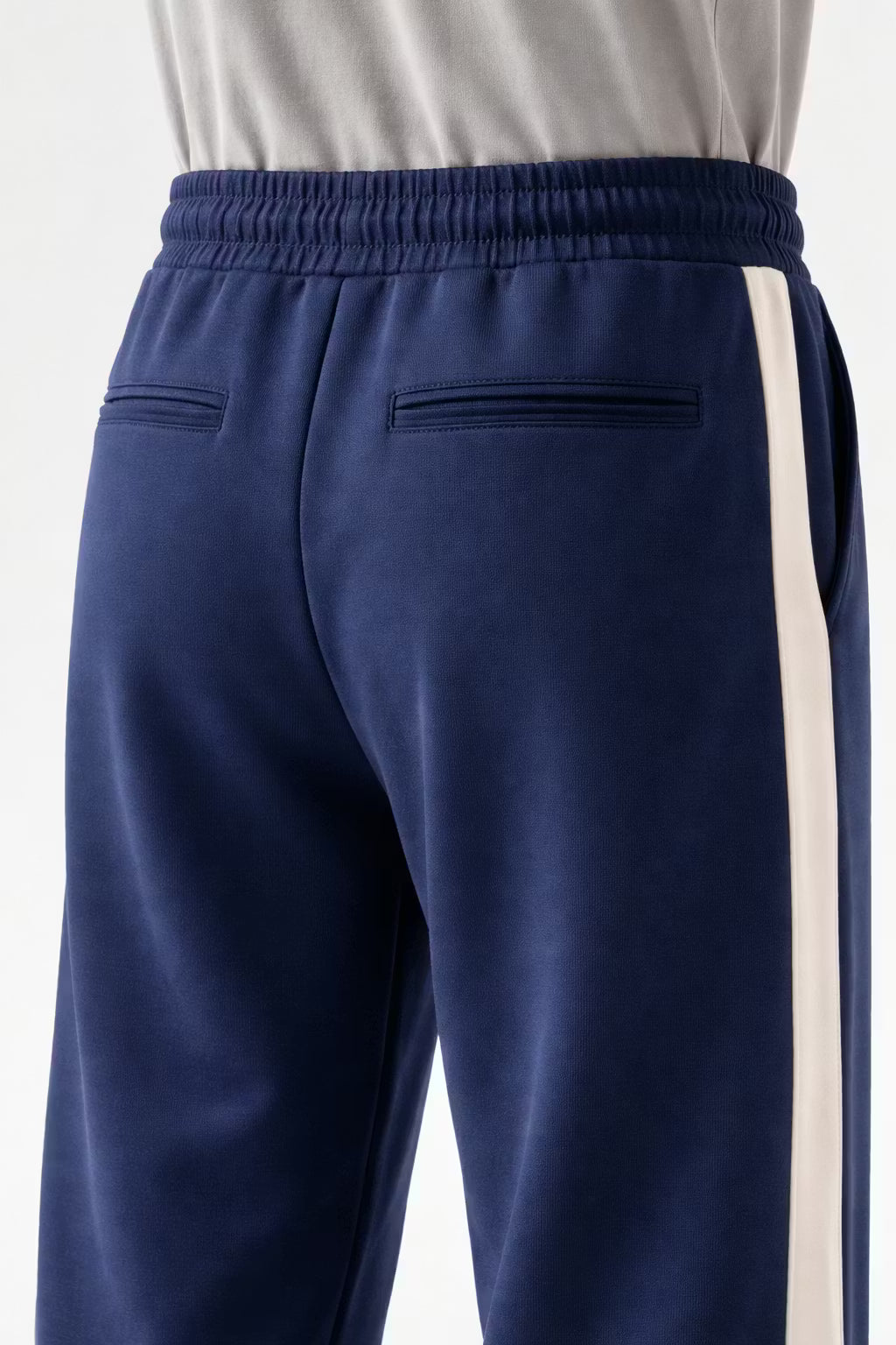 Side Stripe Wide-Leg Drawstring Trousers