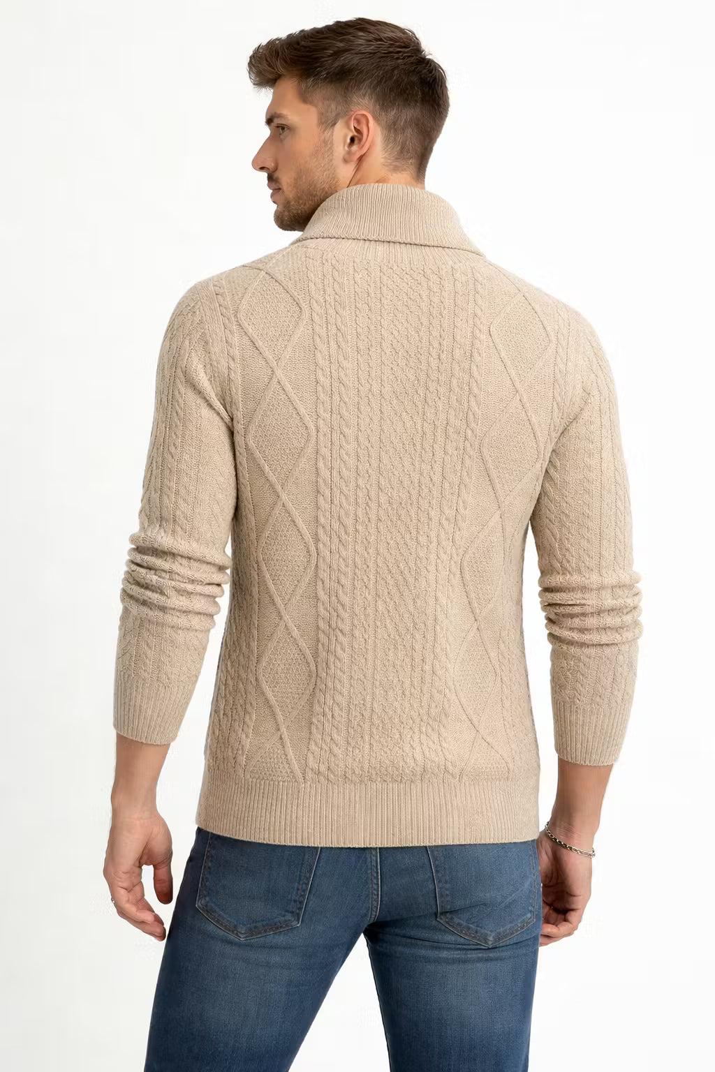 Cable Knit Button Front Cardigan Sweater
