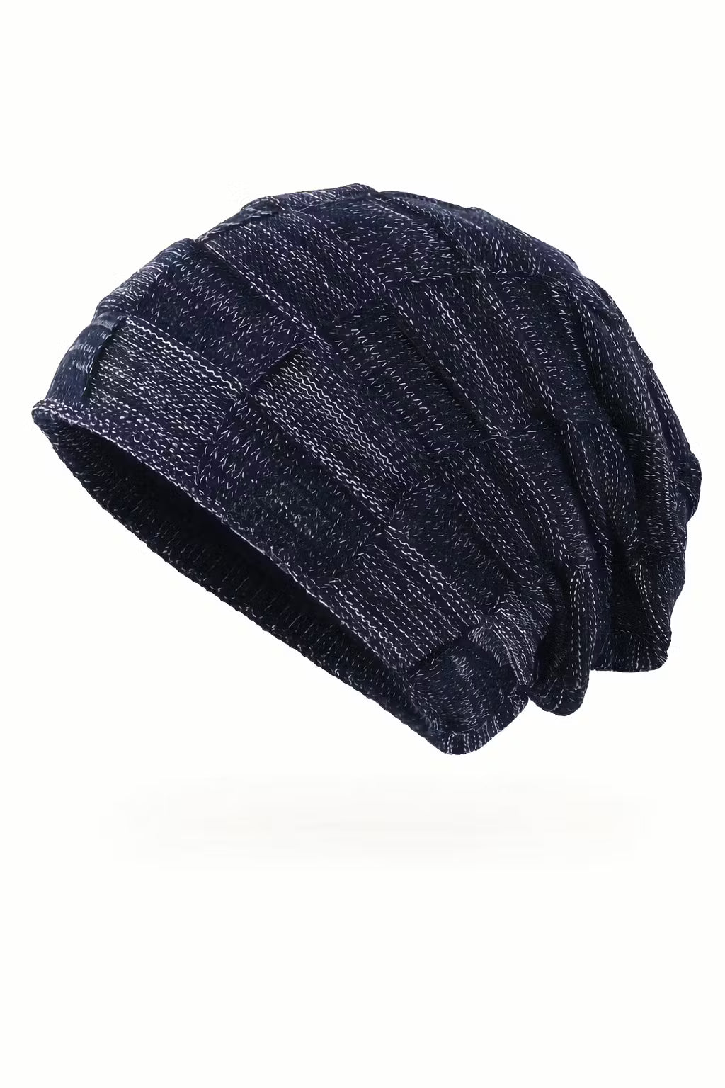 Grid Slouch Knit Beanie