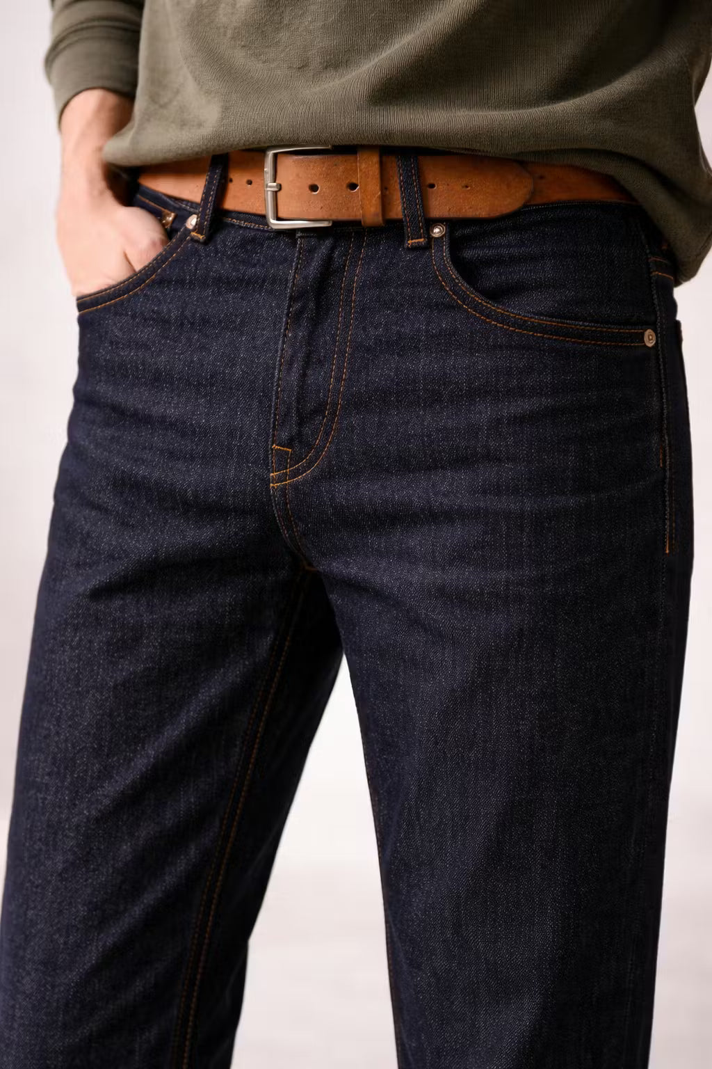 Raw Indigo Slim Straight Denim Pant