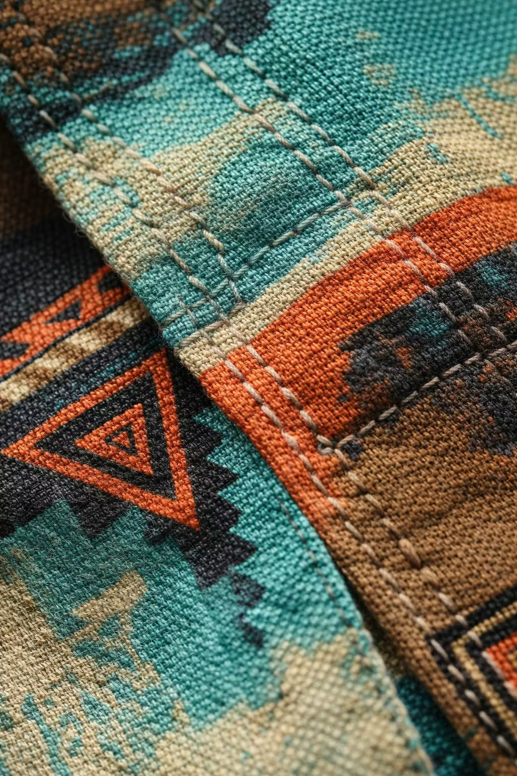 Geometric Tribal Print Short Sleeve Button Shirt