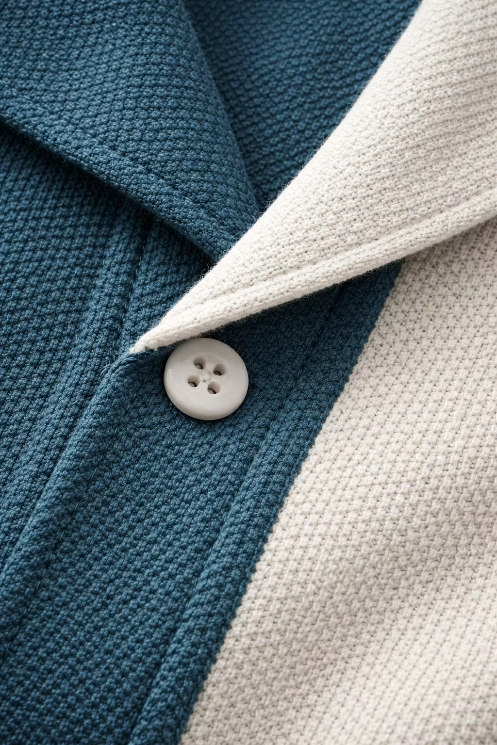 Contrast Panel Knit Button Shirt