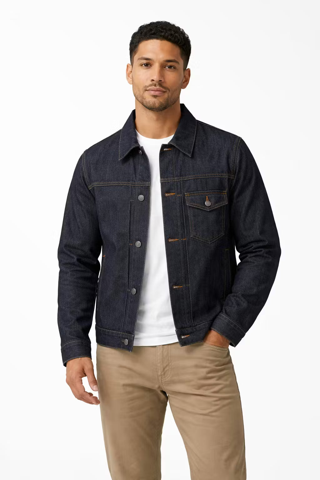 Men’s Dark Raw Denim Jacket