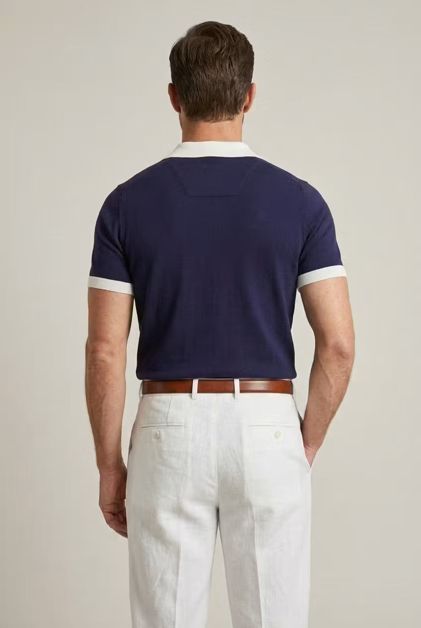Langford Contrast Knit Polo