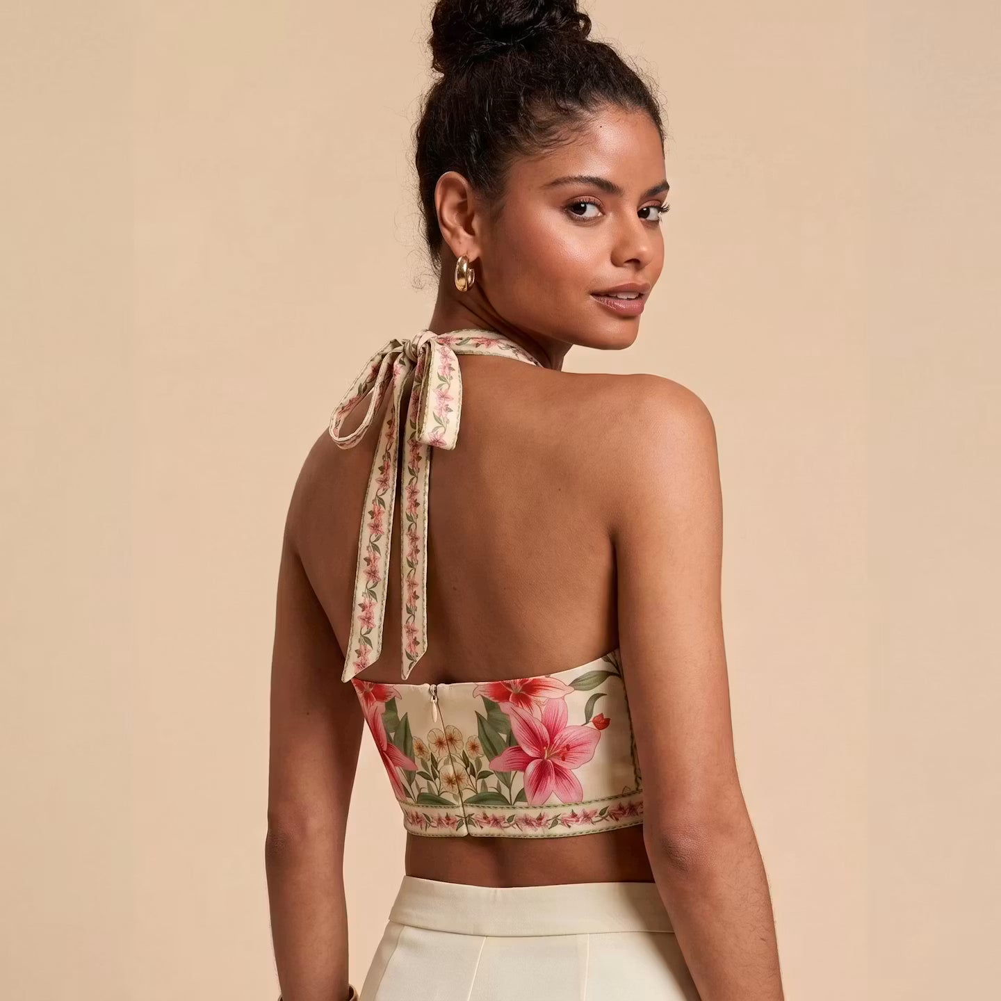 Fleur Tie Halter Top