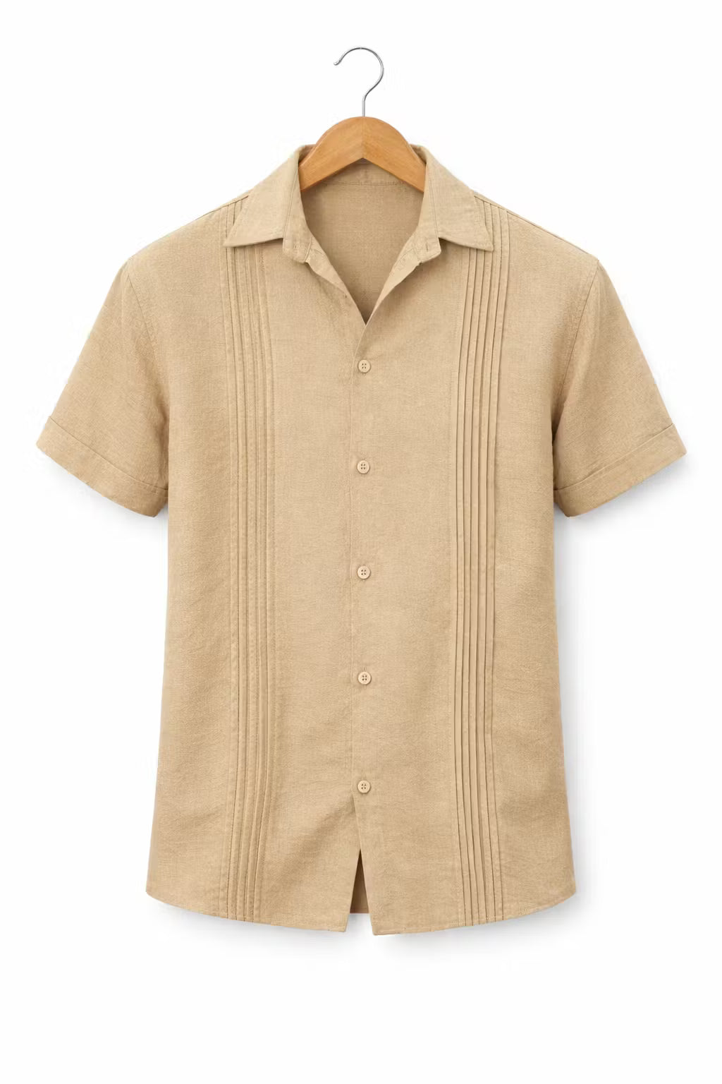 Textured Panel Short Sleeve Button Shirt
