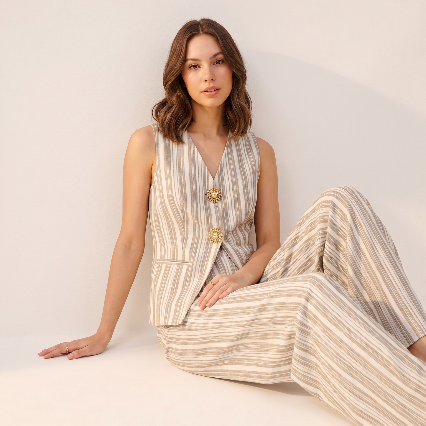 Sara jumpsuit met linnenmix
