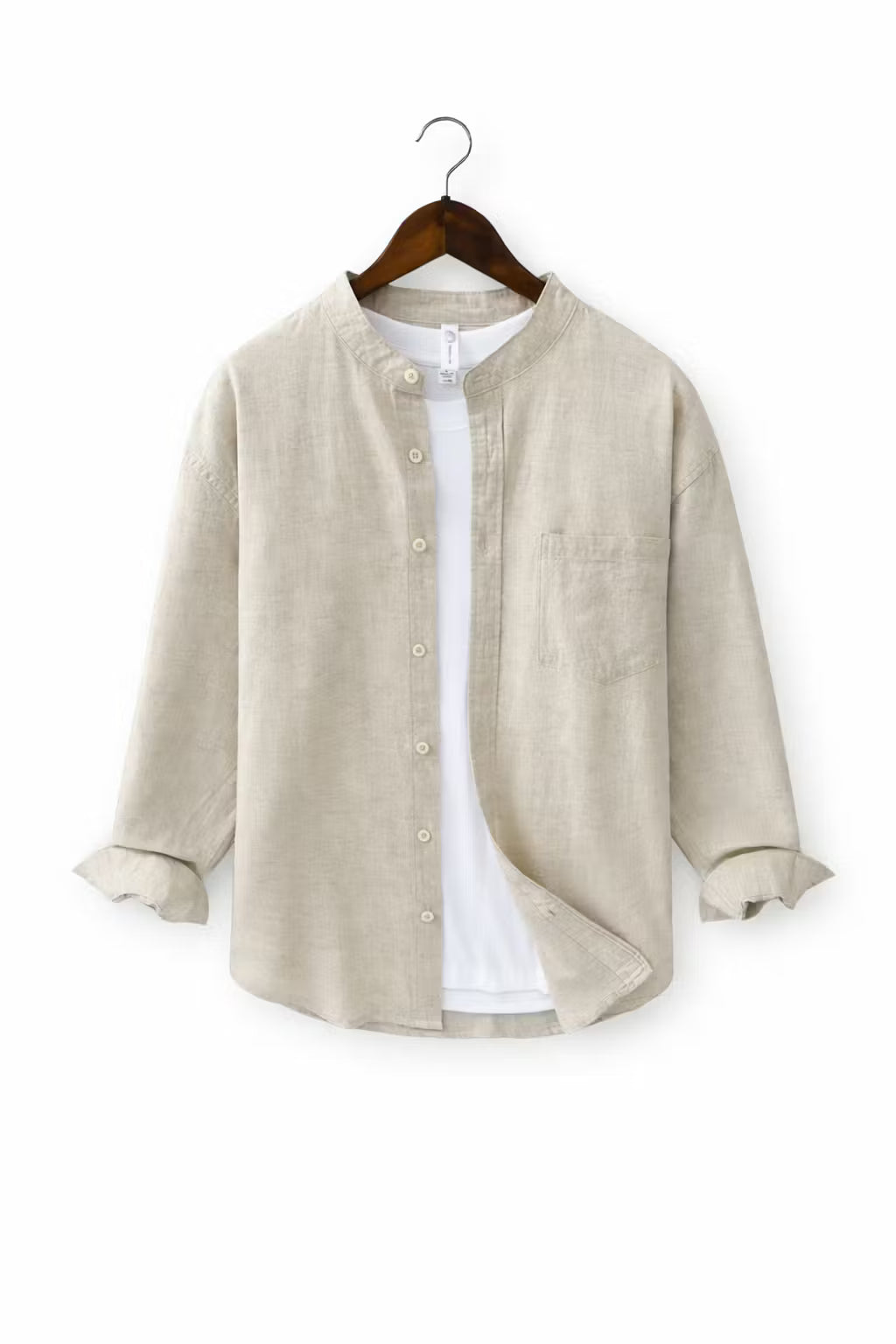 Men’s Linen Home Long Sleeve Button Shirt