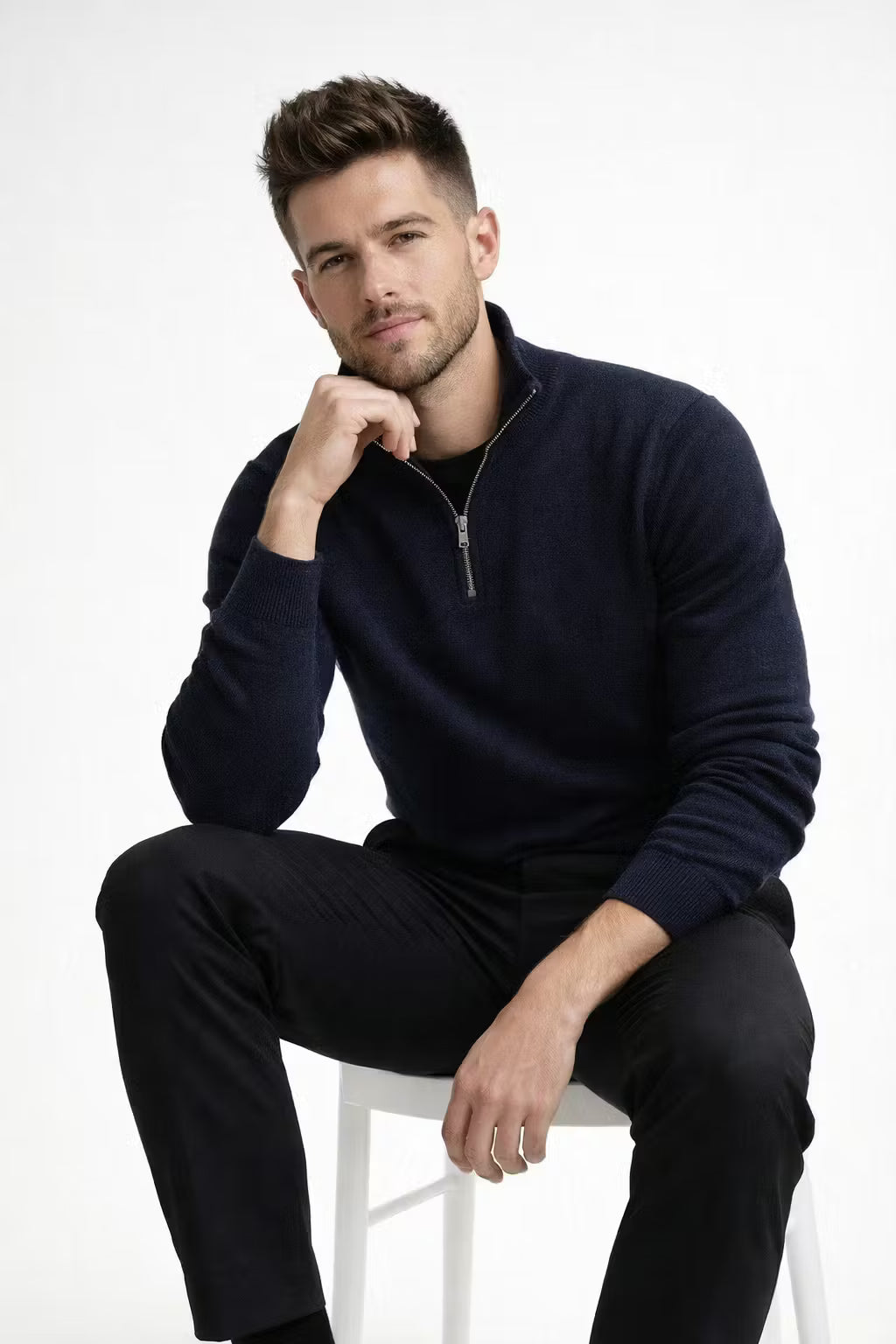 Men's Knitwear Top Half Zipper