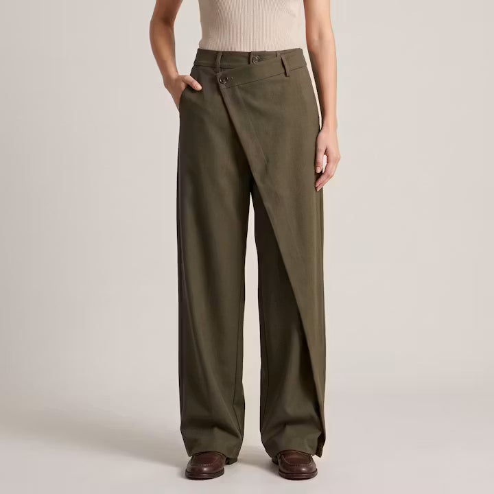 Sloane asymmetrische broek met wijde pijpen