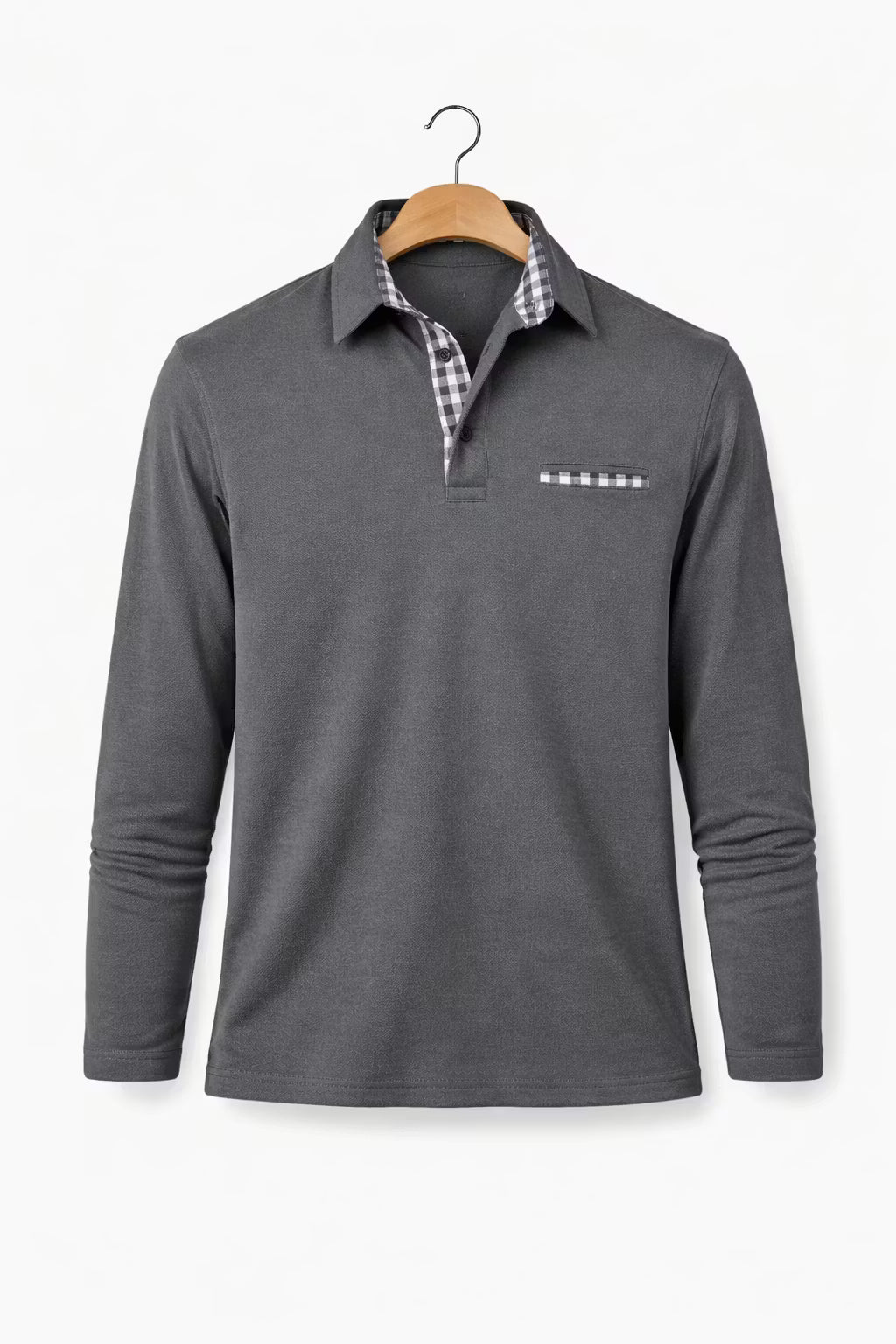 Monroe Plaid Trim Polo Shirt