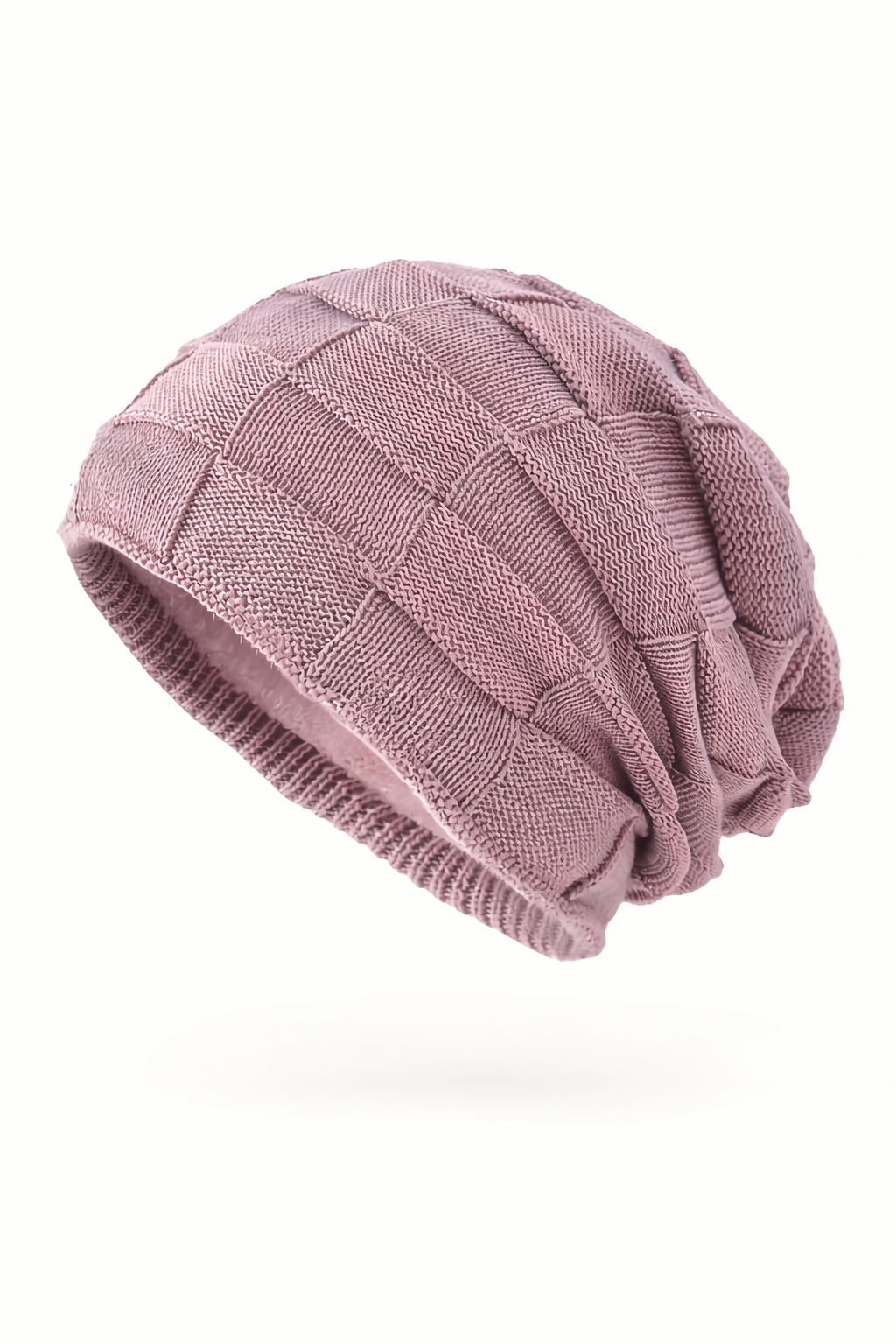 Grid Slouch Knit Beanie