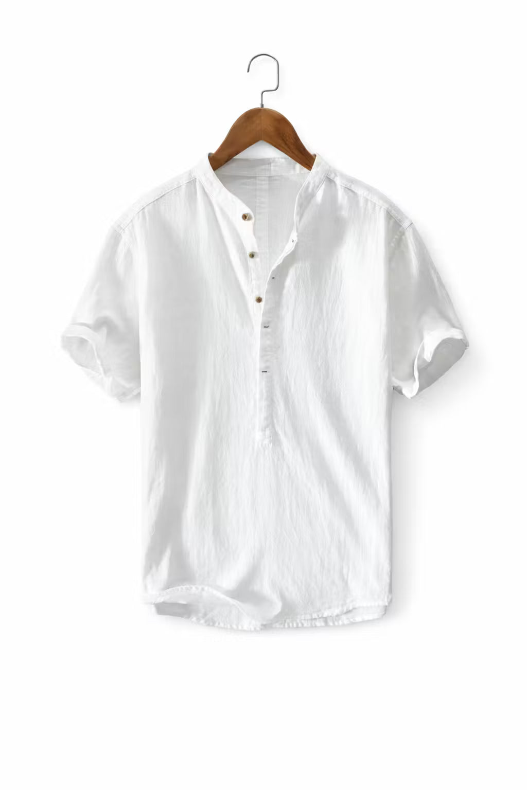 Men’s Linen Home Short Sleeve Henley Shirt