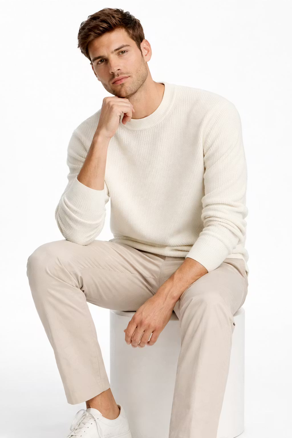 Ribbed Knit Long Sleeve Shirt