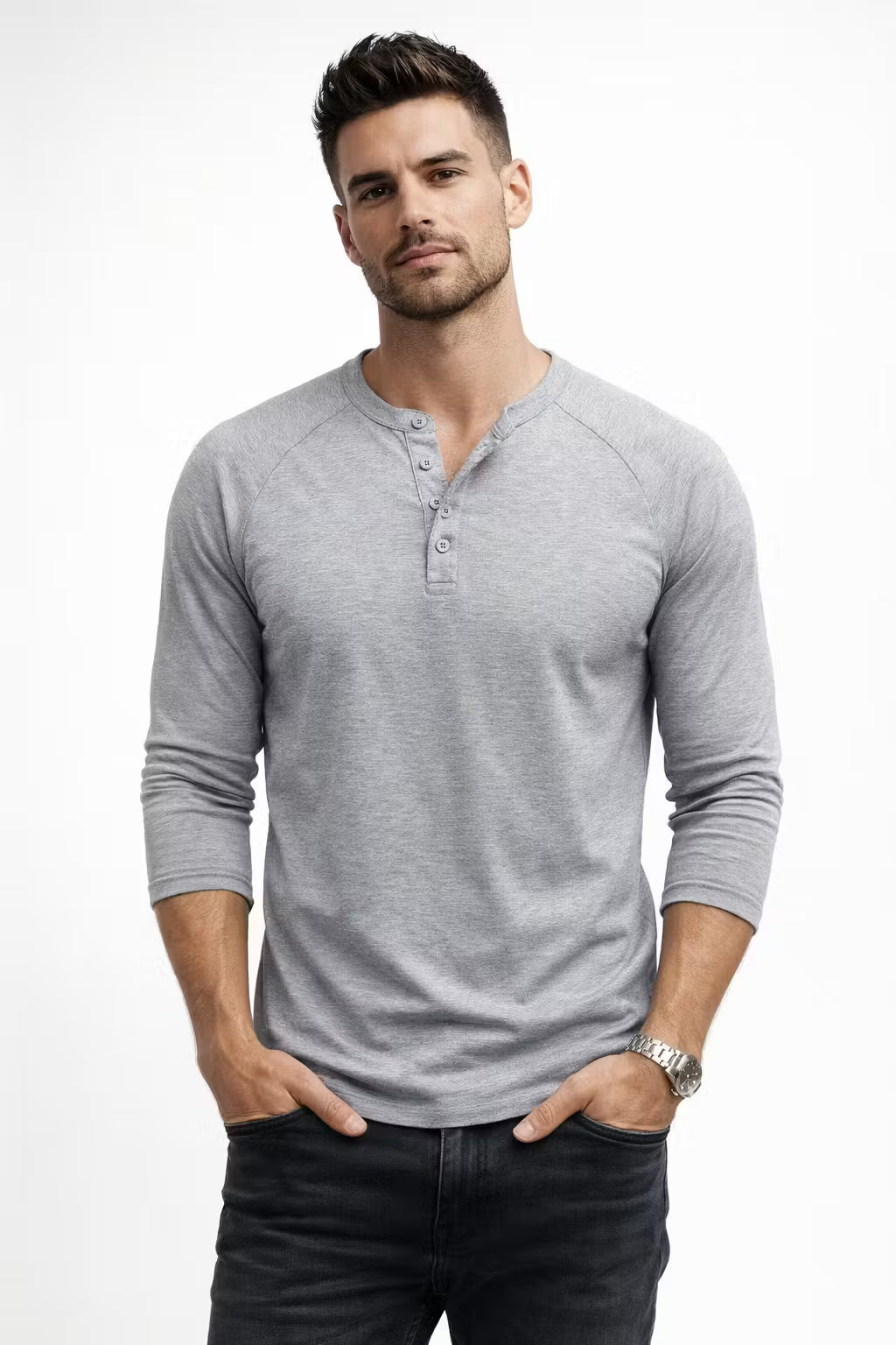 Hudson Textured Henley Pullover