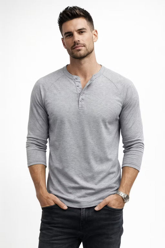 Huberto getextureerde henley trui