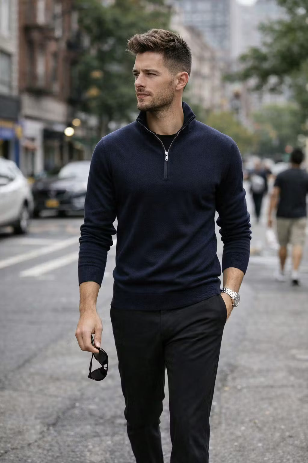 Men's Knitwear Top Half Zipper